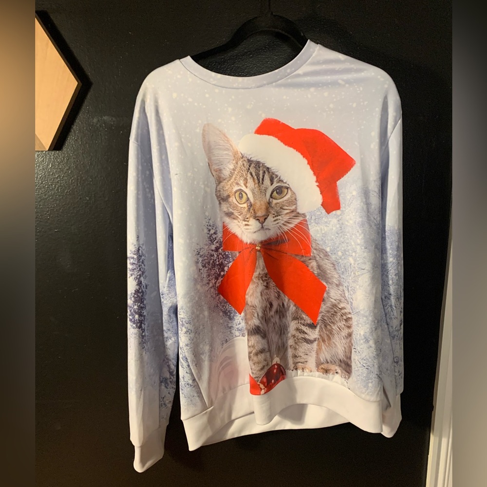 Christmas Cat Oversized Sweatshirt